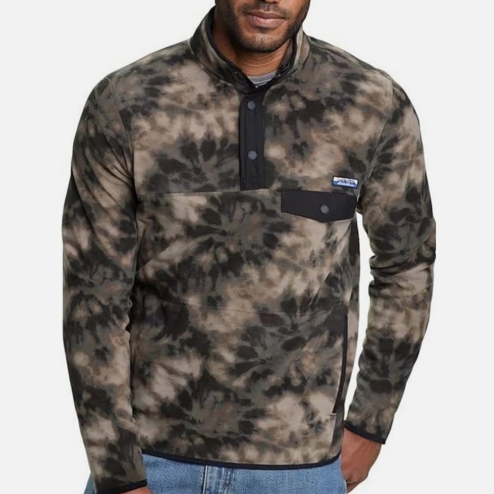 Eddie Bauer Men's Chutes Snap Mock Neck Fleece Pullover size Large